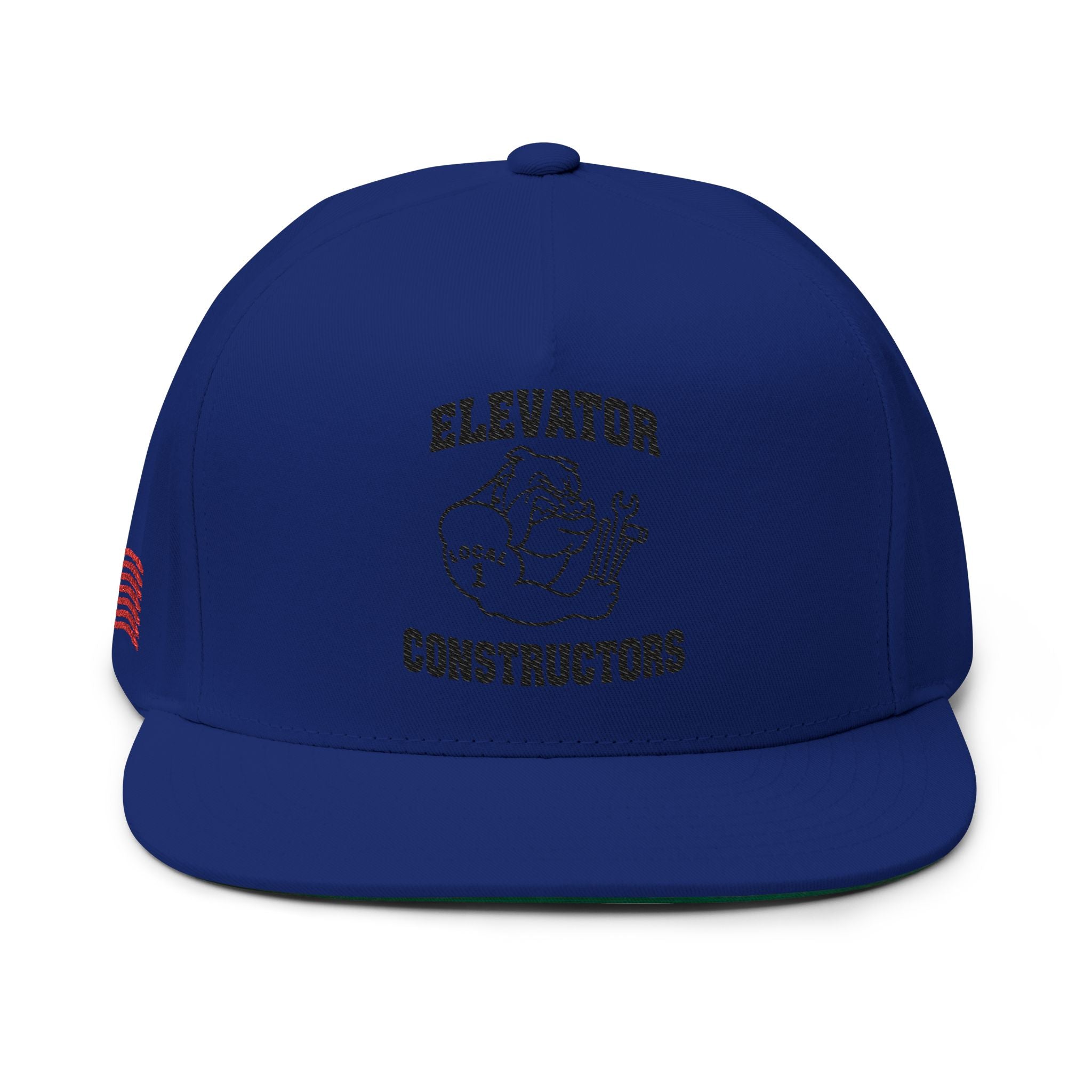 Elevator Constructors Flat Bill Cap | Embroidered Cap, Cool Dad Hat, Gift for Construction Workers, Workwear, Customizable Cap