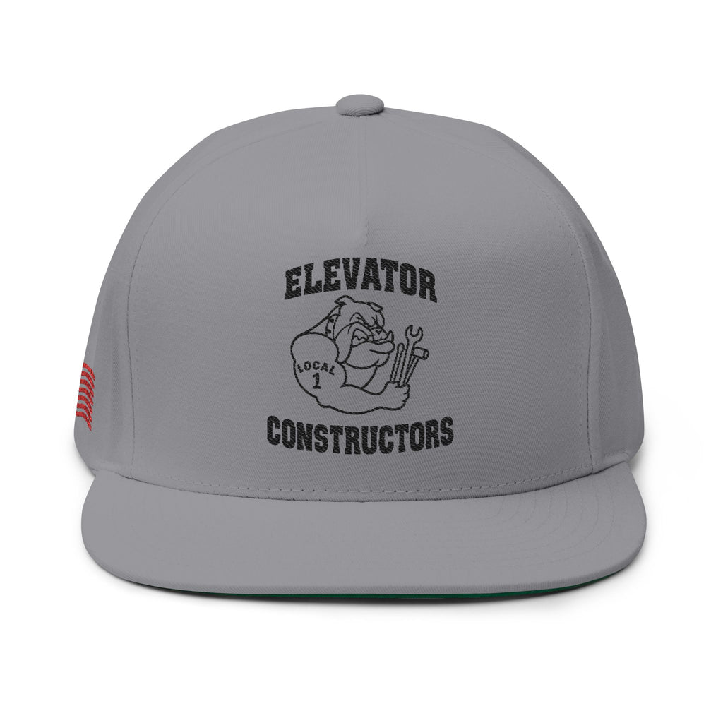 Elevator Constructors Flat Bill Cap | Embroidered Cap, Cool Dad Hat, Gift for Construction Workers, Workwear, Customizable Cap
