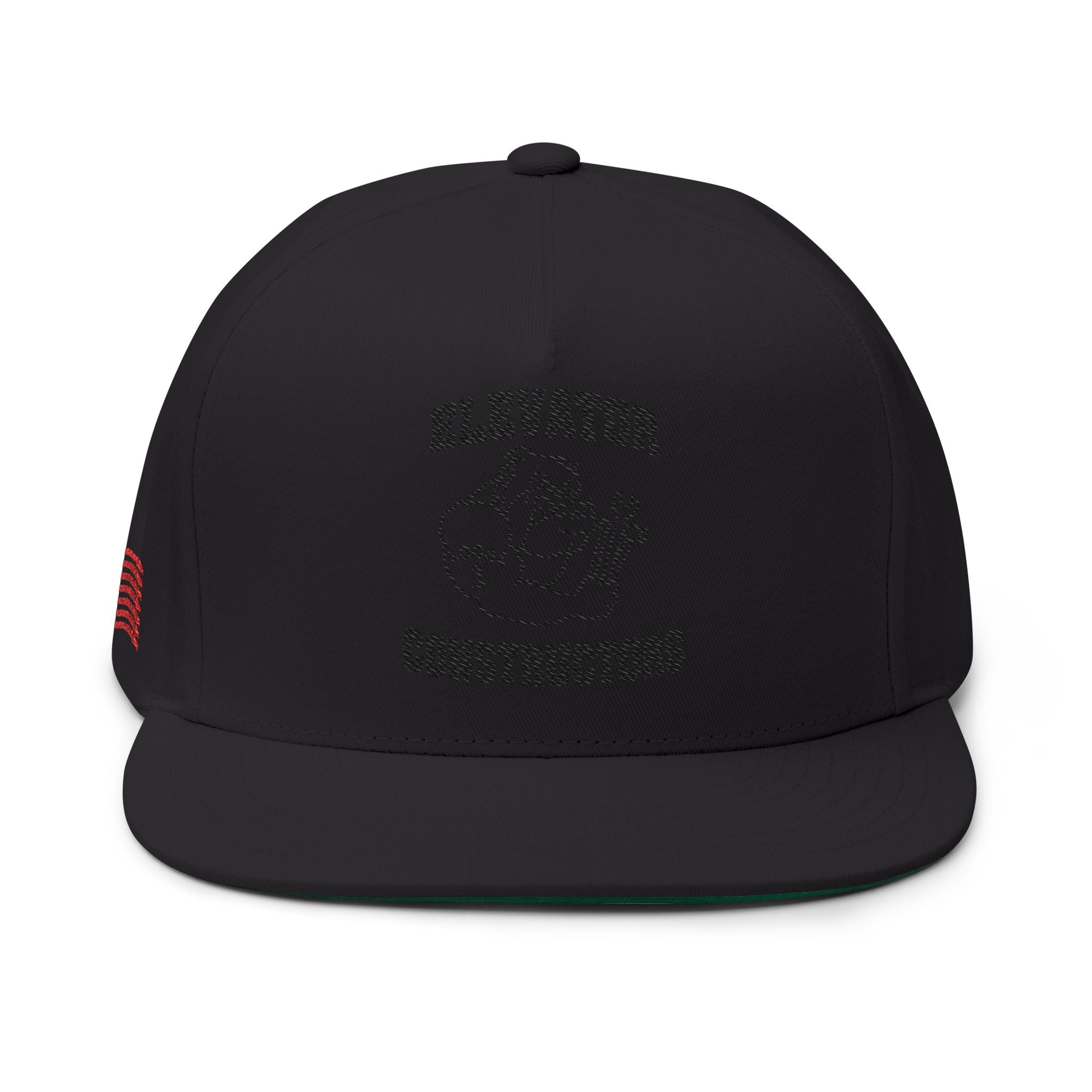 Elevator Constructors Flat Bill Cap | Embroidered Cap, Cool Dad Hat, Gift for Construction Workers, Workwear, Customizable Cap